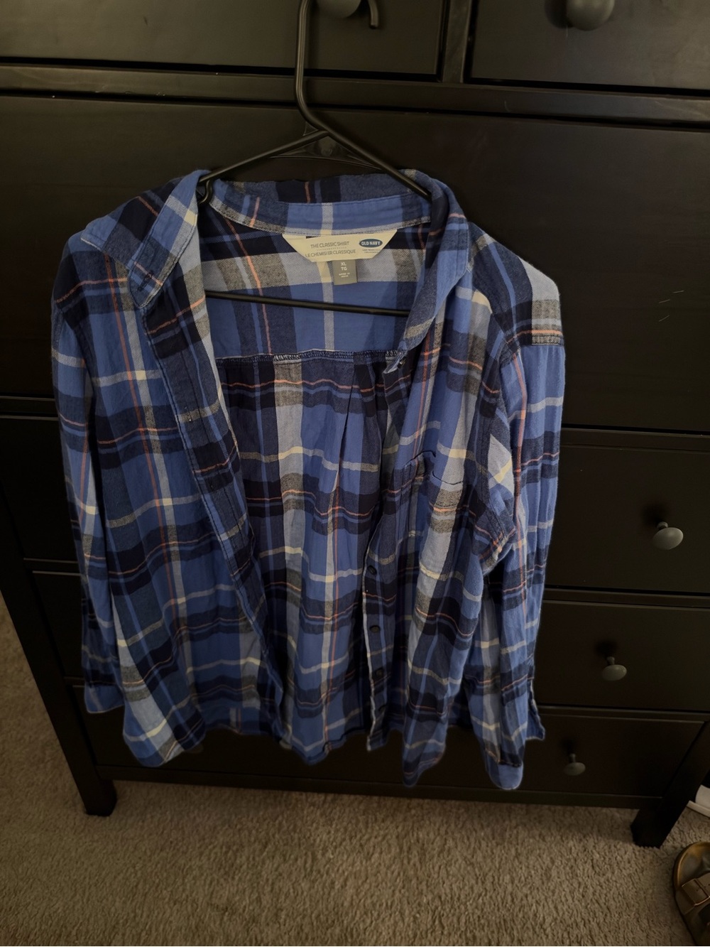 Old Navy Blue Plaid Button-Front Shirt